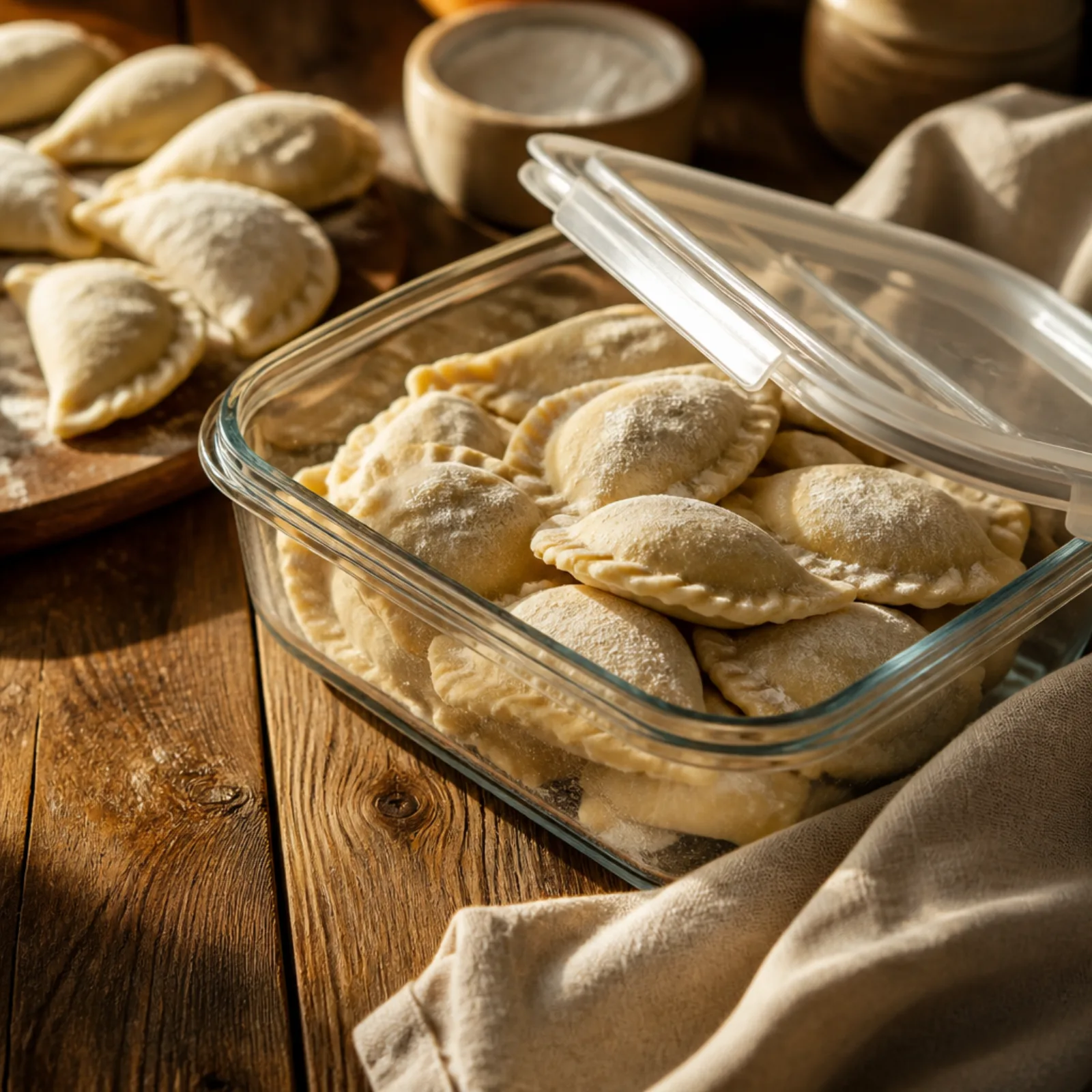 Pierogi einfrieren: Batch, Boxen, später kochen