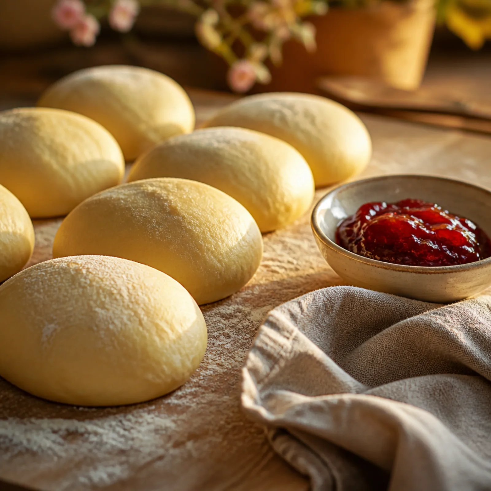 Pączki-Technik: Hefe, Füllung, heißes Fett